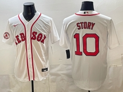 Boston Red Sox #10 White MLB Jersey (Logo6)-0840