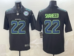 Seattle Seahawks Fashion style #22 Black NFL Jersey(Logo2)-0840