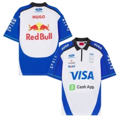 (S-5XL) (With Collar) 2026 Red Bull White&Blue Formula One Racing Suit