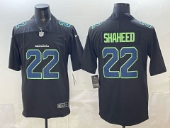 Seattle Seahawks Fashion style #22 Black NFL Jersey(Logo1)-0840