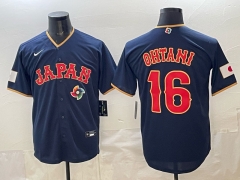 2026 WBC Japan #16 Blue MLB Jersey (Logo5)-0840