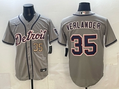 Detroit Tigers #35 Grey MLB Jersey (Logo4)-0840