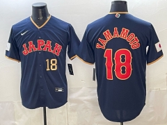 2026 WBC Japan #18 Blue MLB Jersey (Logo2)-0840