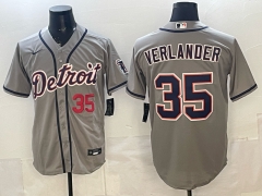 Detroit Tigers #35 Grey MLB Jersey (Logo2)-0840