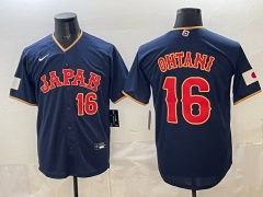 2026 WBC Japan #16 Blue MLB Jersey (Logo3)-0840