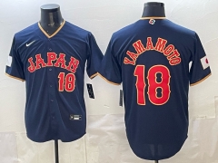 2026 WBC Japan #18 Blue MLB Jersey (Logo3)-0840