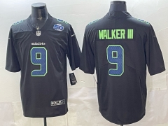 Seattle Seahawks Fashion style #9 Black NFL Jersey(Logo3)-0840