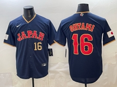 2026 WBC Japan #16 Blue MLB Jersey (Logo2)-0840