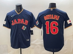 2026 WBC Japan #16 Blue MLB Jersey (Logo7)-0840