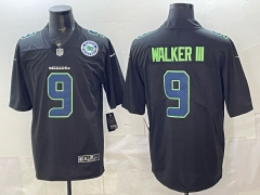 Seattle Seahawks Fashion style #9 Black NFL Jersey(Logo2)-0840