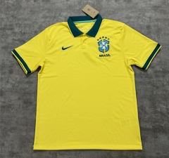 (S-4XL) 2026 Brazil Yellow Thailand Polo Shirt-4506 (S-4XL) 2026 Brazil Yellow Thailand Polo Shirt-4506