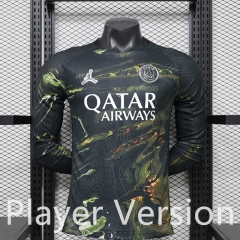 (S-3XL) Player Version 2026-2027 Paris SG 4th Black LS Thailand Soccer Jersey AAA-888