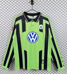 Retro Version 1999-2000 VfL Wolfsburg Away Green LS Thailand Soccer Jersey AAA-3257