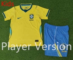 Player Version 2026-2027 Brazil Home Yellow Kid/Youth Soccer Uniform-9926