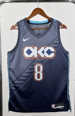 2026 City Version Oklahoma City Thunder Grey #8 NBA Jersey-311