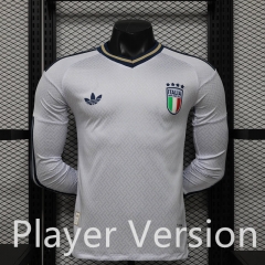(S-4XL) Player Version 2026 Italy Away White LS Thailand Soccer Jersey AAA-888