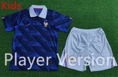 Player Version 2026-2027 France Home Blue Kids/Youth Soccer Uniform-9926