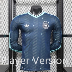 (S-3XL) Player Version 2026-2027 Germany Away Blue Thailand LS Soccer Jersey AAA-888
