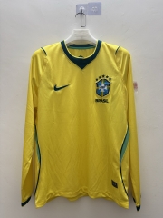 (S-4XL) 2026-2027 Brazil Home Yellow LS Thailand Soccer Jersey AAA-9268