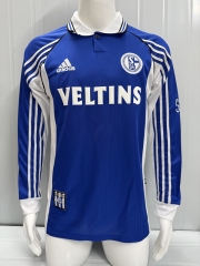 Retro Version 1998-2000 FC Schalke 04 Home Blue LS Thailand Soccer Jersey AAA-503