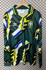 Retro Version 1994 Brazil Black&Green LS Thailand Soccer Jersey AAA-2044