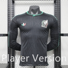 (S-3XL) Player Version 2026-2027 Mexico 2nd Away Black LS Thailand Soccer Jersey AAA-888