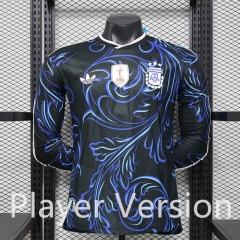 (S-3XL) Player Version 2026-2027 Argentina Away Blue LS Thailand Soccer Jersey AAA-888