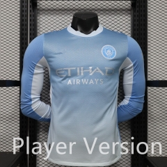 (S-3XL) Player Version 2026-2027 Manchester City Home Light Blue LS Thailand Soccer Jersey AAA-888 (S-3XL) Player Version 2026-2027 Manchester City Home Light Blue LS Thailand Soccer Jersey AAA-888