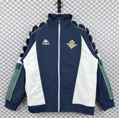 Retro Version 1997-1998 Real Betis Blue&White Thailand Trench Coats-3257