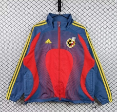 Retro Version 2006-2007 Spain Red&Blue Thailand Trench Coats -3257