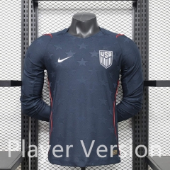 Player Version 2026-2027 USA Away Black LS Thailand Soccer Jersey AAA-888