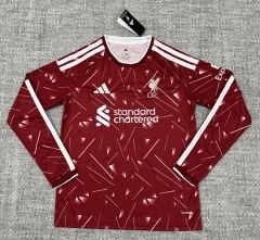 (S-5XL) 2025-2026 Liverpool Home Red LS Thailand Soccer Jersey AAA-4506