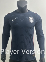 Player Version 2026-2027 USA Away Dark Blue LS Thailand Soccer Jersey AAA-0871