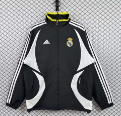Retro Version 2006-2007 Real Madrid Black Thailand Trench Coat-3257