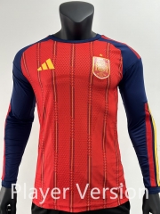 Player Version 2026-2027 Spain Home Red LS Thailand Soccer Jersey AAA-0871