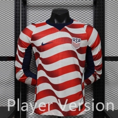Player Version 2026-2027 USA Home Red&White LS Thailand Soccer Jersey AAA-888