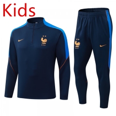 2026-2027 France Royal Blue Kids/Youth Soccer Tracksuit-0199