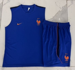 2026-2027 France Colour Blue Thailand Soccer Vest Tracksuit -815