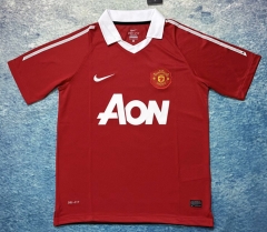 Retro Version 2010-2011 Manchester United Home Red Thailand Soccer Jersey-6590