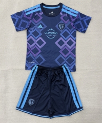 2026-2027 Sporting Kansas City Away Blue Soccer Unifrom-AY 2026-2027 Sporting Kansas City Away Blue Soccer Unifrom-AY