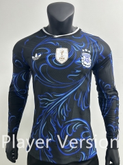 Player Version 2026-2027 Argentina Away Blue&Black LS Thailand Soccer Jersey AAA-0871