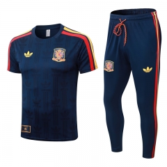 (S-4XL) 2026-2027 Spain Royal Blue Short-Sleeved Thailand Soccer Tracksuit-9926 (S-4XL) 2026-2027 Spain Royal Blue Short-Sleeved Thailand Soccer Tracksuit-9926
