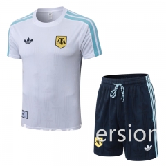 (S-4XL) Player Version 2026-2027 Argentina White Thailand Short-Sleeved Soccer Uniform-9926