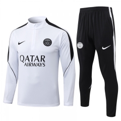 26-27 PSG White Thailand Soccer Tracksuit Uniform-815