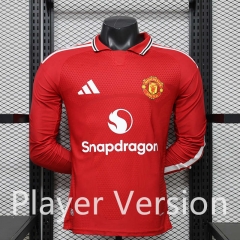 (S-3XL) Player Version 2026-2027 Manchester United Home Red LS Thailand Soccer Jersey AAA-888 (S-3XL) Player Version 2026-2027 Manchester United Home Red LS Thailand Soccer Jersey AAA-888
