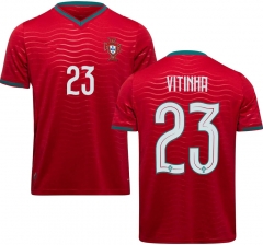 (S-4XL) 2026 World Cup Portugal Home Red #23 VITINHA Thailand Soccer Jersey AAA