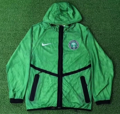 (S-3XL) 26-27 Nigeria Green Thailand Soccer Trench Coat With Hat-2044 (S-3XL) 26-27 Nigeria Green Thailand Soccer Trench Coat With Hat-2044