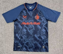 (S-4XL) 26-27 Feyenoord Rotterdam 2nd Away Blue&Black Thailand Soccer Jersey AAA-8025
