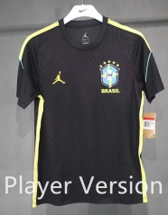 (S-3XL) Player Version 26-27 Brazil Black Thailand Training Soccer Jersey AAA-4563