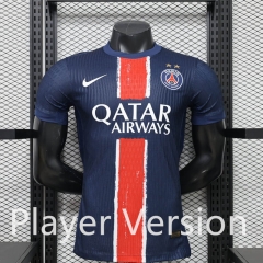 With 2 Stars Player Version 24-25 Paris Home Blue Thailand Soccer Jersey AAA-888